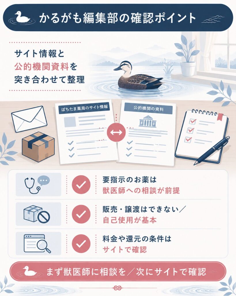 サイト情報と公的機関資料の確認ポイントを整理した図