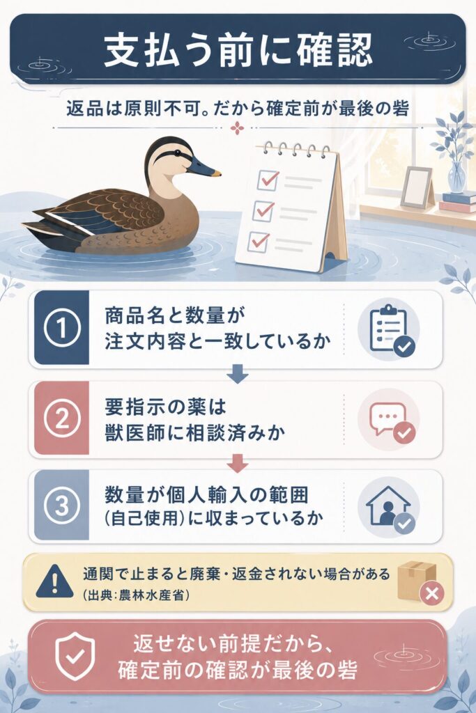 支払う前に確認したい注意点を示した図